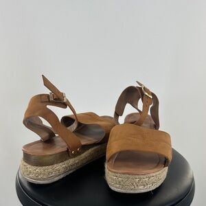 Target Brown Espadrille Platform Sandals with Ankle Strap